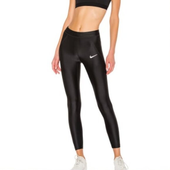 New NIKE Dri-fit Speed 7/8 Running Leggings Black M - Picture 1 of 8